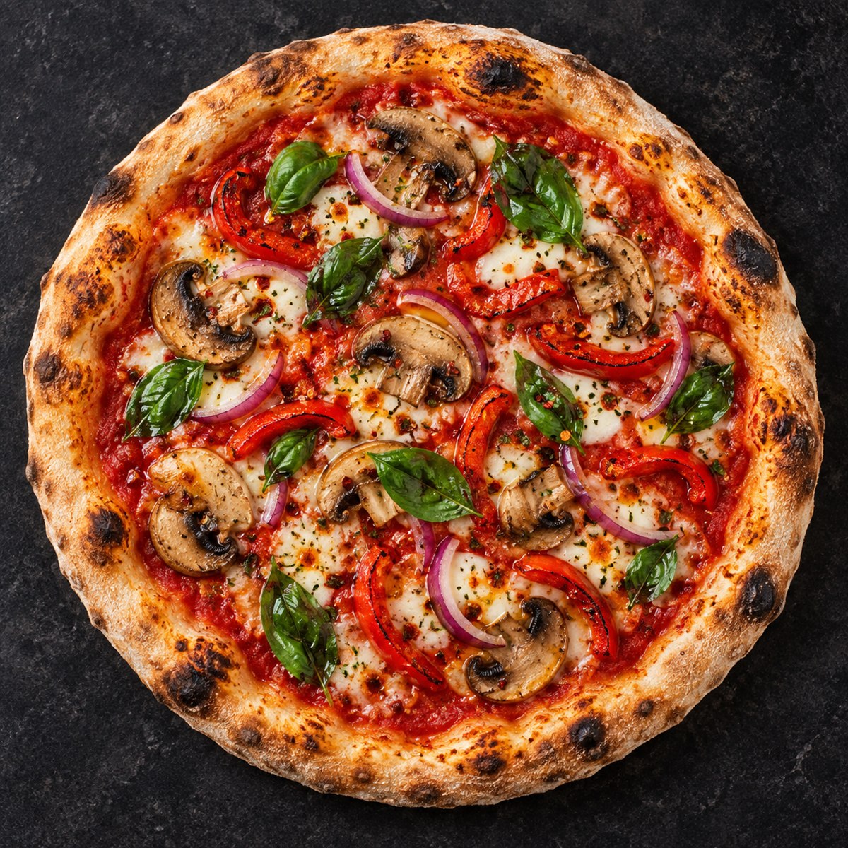 Fiery veggie pizza